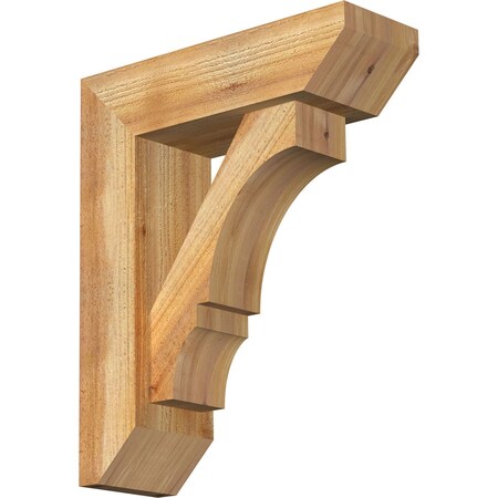 Ekena Millwork Balboa Slat Rough Sawn Bracket w/ Offset Brace, Western Red Cedar, 6"W x 18"D x 22"H BKT0604X18X22BOA06RWR